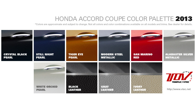 2015 Honda Accord Color Chart