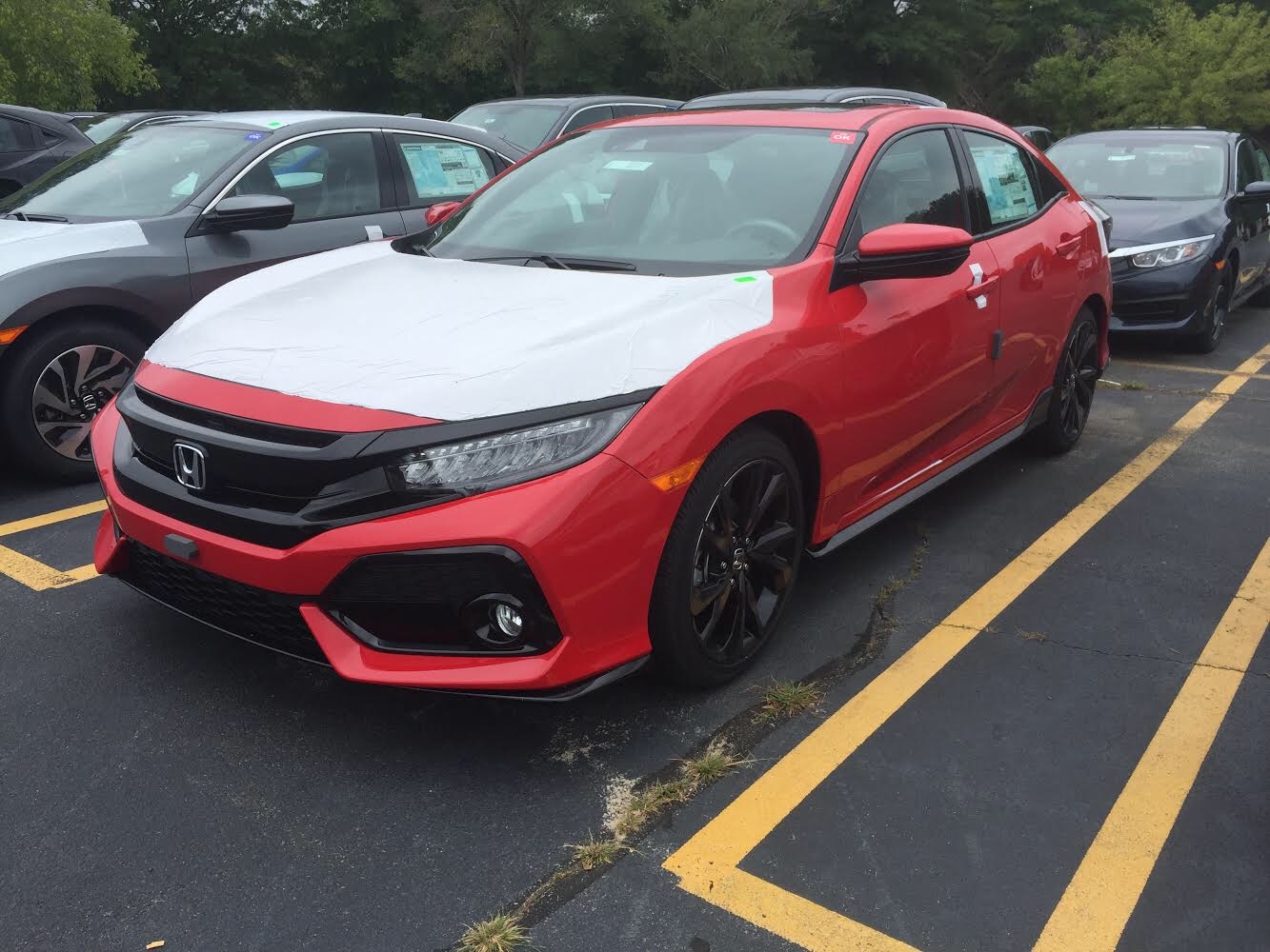 honda civic hatchback modified red