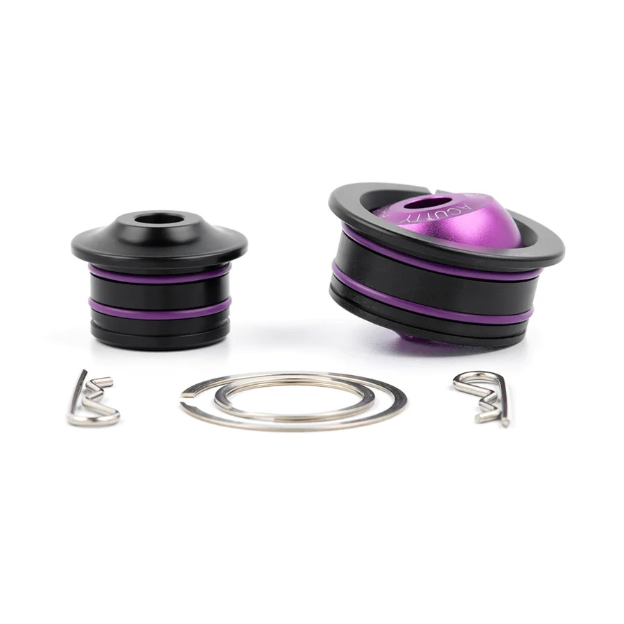 Acuity bushings sitting next to one another with clips